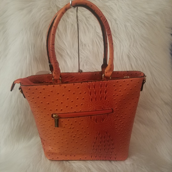 ORANGE CLASSIC EMBOSSED TOTE SET - Picture 4 of 7